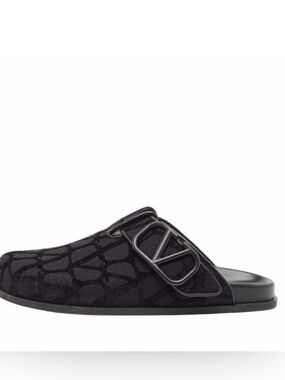 New Valentino Garavani Black Patterned Slip-On Loafers Sz 8